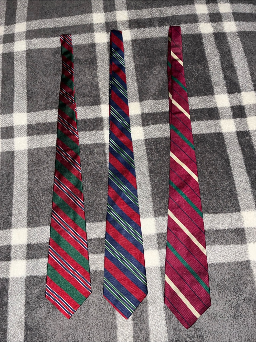 Polo by Ralph Lauren Striped Ties in Burgundy, Navy & Green
